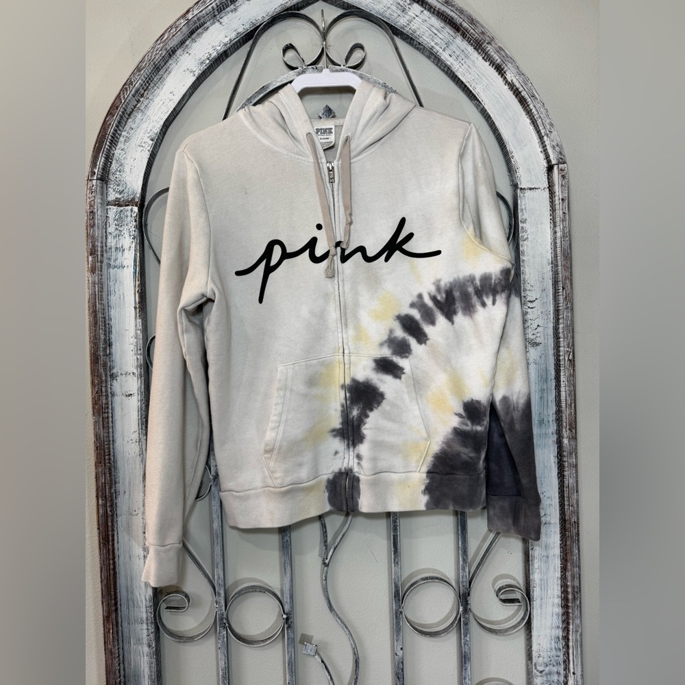 Victoria’s Secret Pink Tie-Dye Zip-Up Hoodie Size M #1583